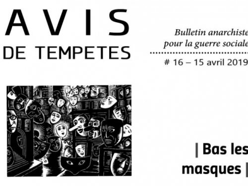 E’ uscito Avis de Tempêtes Numero 16 – Bollettino anarchico per la guerra sociale (Aprile 2019)