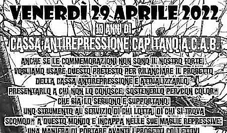 Faenza: Venerdi 29 aprile – 10 anni di Cassa Antirepressione Capitano ACAB