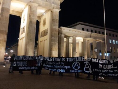Berlino, Germania: 100 persone alla manifestazione in solidarietà con Alfredo Cospito