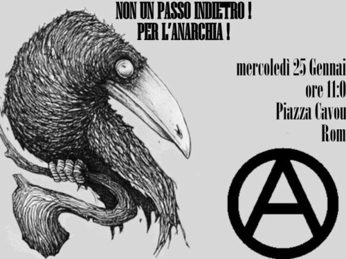 Roma: Iniziativa in solidarietà con Alfredo Cospito, contro ergastolo ostativo e 41 bis 25/1/2023