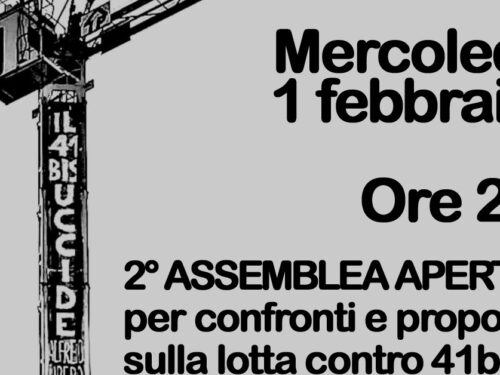 Bologna: Assemblea in solidarietà con Alfredo