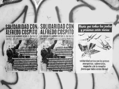 Cile: Volantinaggio e manifestazioni a Santiago in risposta alla chiamata internazionale per una settimana di solidarietà con Alfredo Cospito