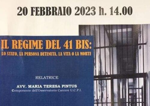 Torino: Il regime del 41 bis – Lo stato, la persona detenuta, la vita o la morte